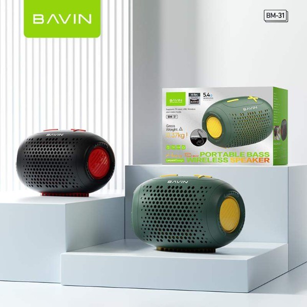 Фото - Портативная акустика Bavin BM-31 Hi-Res Повербанк BT/USB/TF/FM Black (DV-BM31 BK)