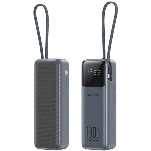 Фото - Батарея мобильная Bavin PC1233S 20000 mAh FAST CHARGING 130W 72Вт/г Gray (Y-PC1233S-GY)
