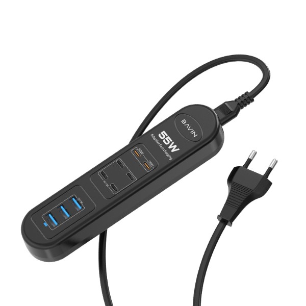 Фото - Сетевой фильтр Bavin PC2109-EU 55W 6xUSB-C (PD) + 3xUSB-A QC3.0 FAST CHARGER 1M Black (C-S-PC2109-EU BK) Фото - Сетевой фильтр Bavin PC2109-EU 55W 6xUSB-C (PD) + 3xUSB-A QC3.0 FAST CHARGER 1M Black (C-S-PC2109-EU BK)