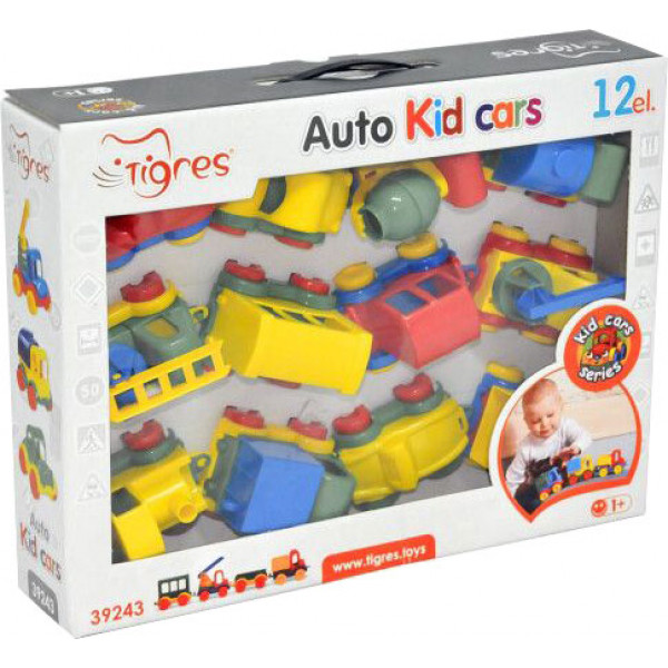 Фото - Базовий ігровий транспорт для малюка Tigres Авто "Kid Cars" в коробці 12 шт. (39243)