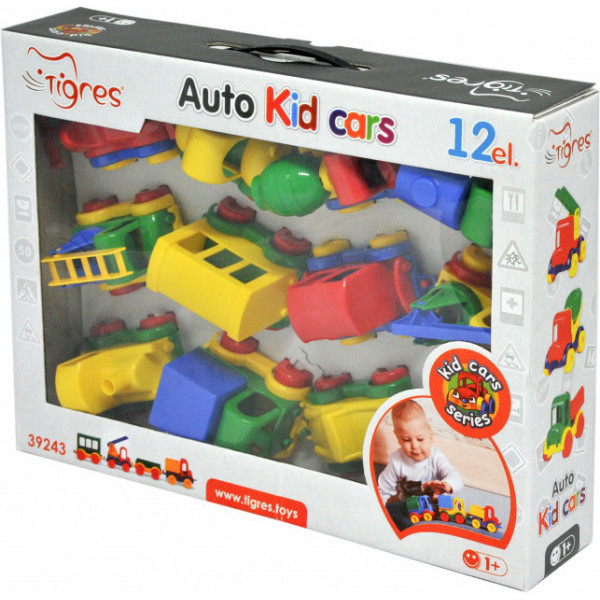 Фото - Базовий ігровий транспорт для малюка Tigres Авто "Kid Cars" в коробці 12 шт. (39243)