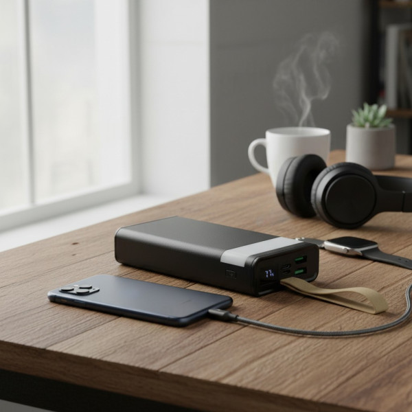 Фото - Батарея мобільна XO 20000 mAh PD20W+QC22.5W with light Black (XO-PR129)