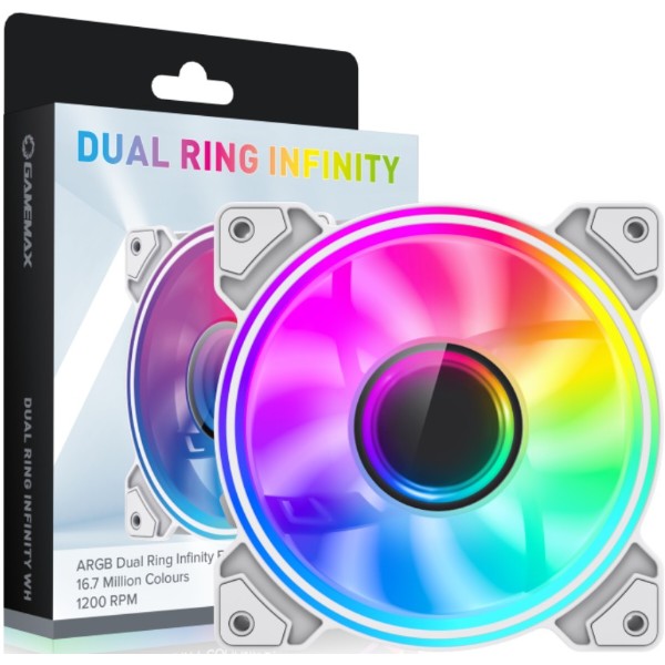 Фото - Корпусный вентилятор Gamemax Dual Ring Infinity WH
