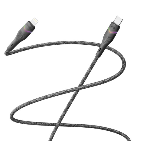 Фото - Кабель синхронізації даних YOKI RGB Type-C to Lightning 30W 1.2m Black (YK-RG24)