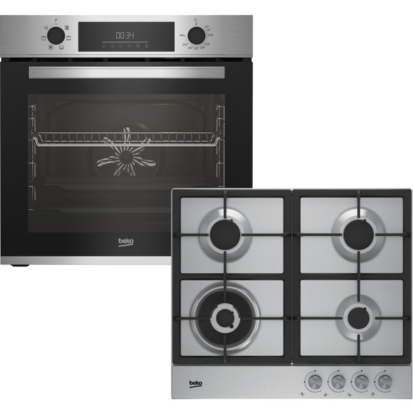 Фото - Комплект техніки Beko Духова шафа + Варильна поверхня Beko BBIE123002XD + HIAW64225SX