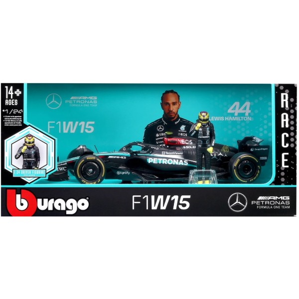 Фото - Коллекционная машинка 1:24 Bburago MERCEDES-AMG PETRONAS F1 W15 (2024) (1:24) (18-28069 (#44))