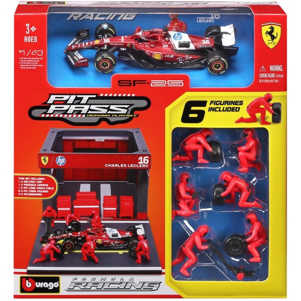 Фото - Коллекционная машинка 1:43 Bburago PIT PASS FERRARI SF-25 (1:43) (18-36865)