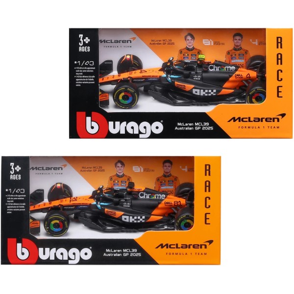 Фото - Коллекционная машинка 1:43 Bburago MCLAREN F1 MCL39 (2025) (1:43) (18-38248)