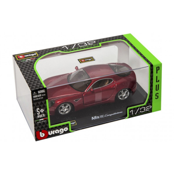 Фото - Колекційна машинка 1:32 Bburago Alfa 8C Competizione (2007) (червоний металік, 1:32) (18-43004)
