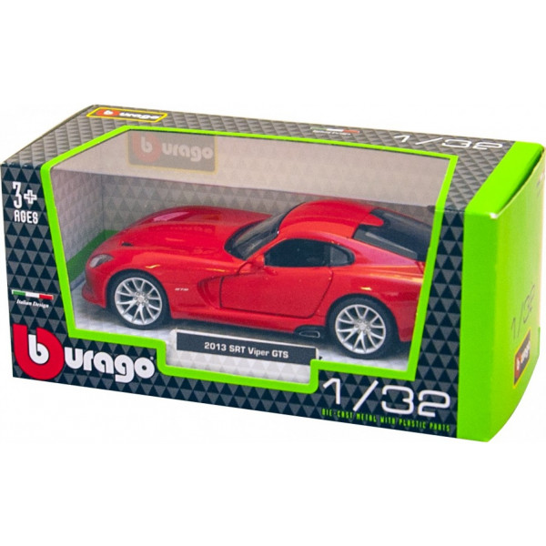 Фото - Колекційна машинка 1:32 Bburago Srt Viper Gts (2013) (червоний, 1:32) (18-43033)