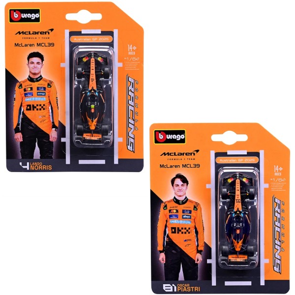 Фото - Коллекционная машинка 1:64 Bburago MCLAREN F1 MCL39 (2025) (1:64) (18-58001)