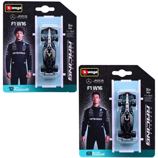 Фото - Коллекционная машинка 1:64 Bburago MERCEDES-AMG F1 W16 (2025) (1:64) (18-58002)