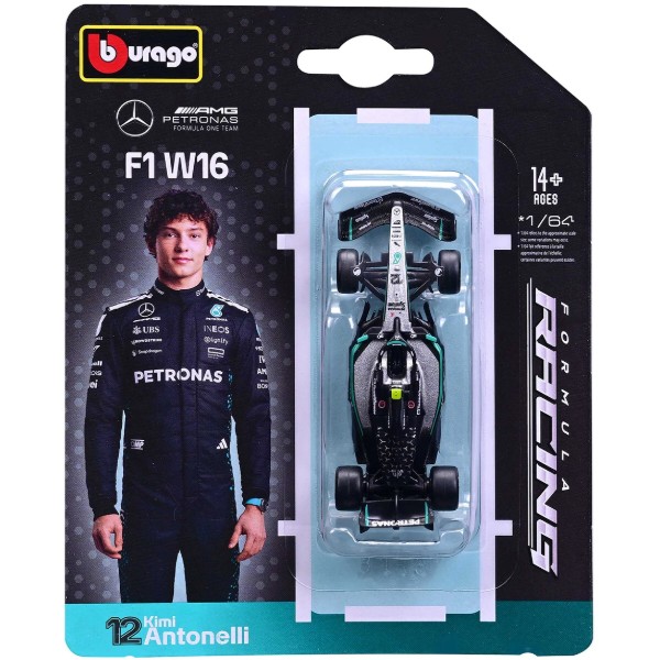 Фото - Коллекционная машинка 1:64 Bburago MERCEDES-AMG F1 W16 (2025) (1:64) (18-58002)