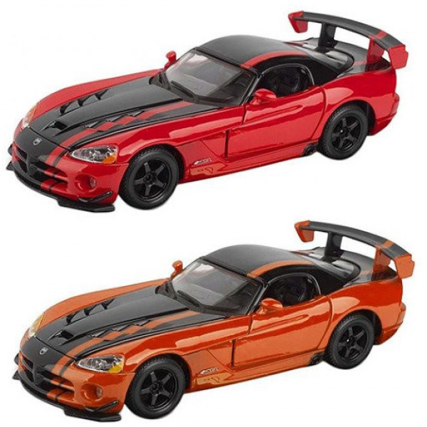 Фото - Колекційна машинка 1:24 Bburago Dodge Viper SRT10 ACR (асорті помар-чорн металік, черв-чорн металік, 1:24) (18-22114)