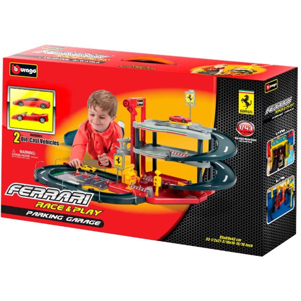 Фото - Мікропошкодження - Ігровий набір Bburago Гараж Ferrari (3 уровня, 2 машинки 1:43) (18-31204)