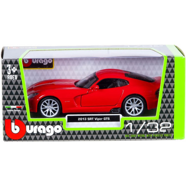 Фото - Колекційна машинка 1:32 Bburago Srt Viper Gts (2013) (червоний, 1:32) (18-43033)