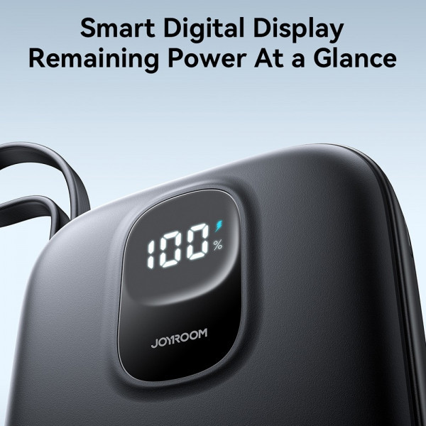 Фото - Батарея мобільна Joyroom 10000mAh 22,5W PD,QC, USB-A, USB-C In/Out with built-in USB-C cable Black (JR-PBF17)