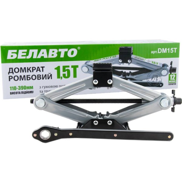Фото - Домкрат BelAuto 1.5 тонни з трещіткою 110-390 мм (DM15T)