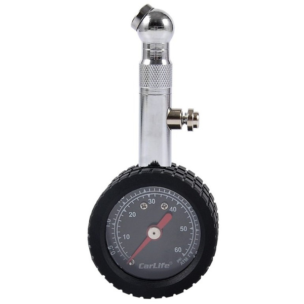 Фото - Манометр автомобільний CarLife 4 Атм, металевий з гумовим покриттям (TG574) Фото - Манометр автомобільний CarLife 4 Атм, металевий з гумовим покриттям (TG574)