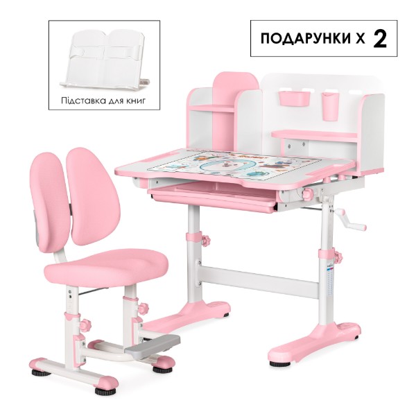 Фото - Комплект мебели школьный Mealux Panda Pink (BD-28 PN)