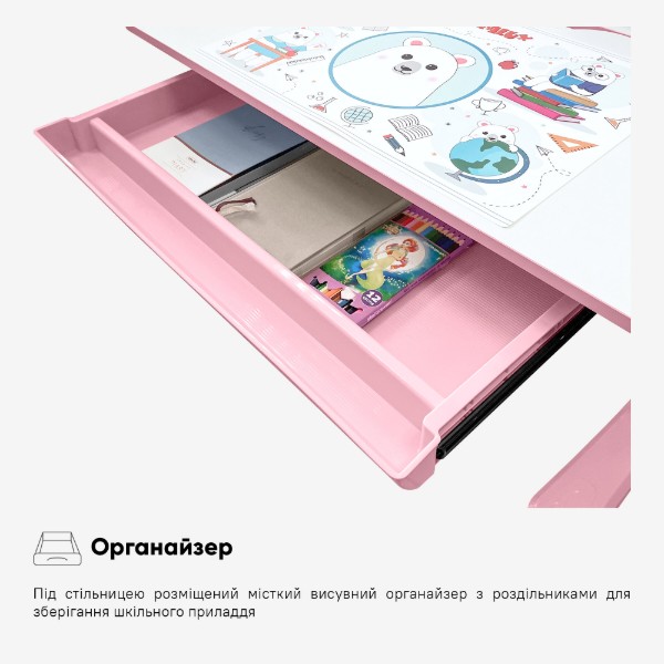 Фото - Комплект мебели школьный Mealux Panda XL Pink (BD-29 PN)