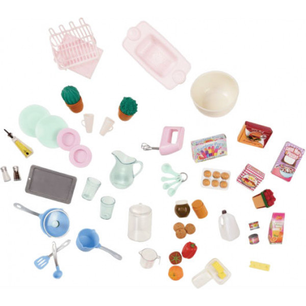 Фото - Мебель и домики для куклы Our Generation Кухня для гурманов, 94 аксессуара розовая (BD37365Z)