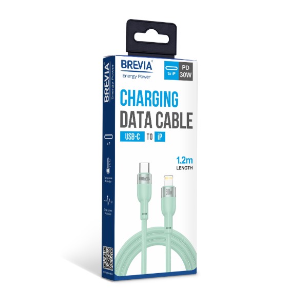 Фото - Кабель Brevia Type-C to Lightning 30W 1.2m, mint, box (52120MCLC1)