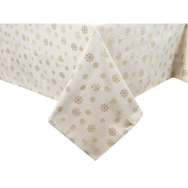 Фото - Скатерть прямоугольная Lefard Karen lurex teflon natural 160х180 см (715-349)