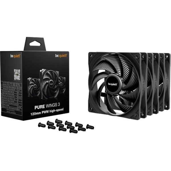 Фото - Корпусний вентилятор Be quiet! Pure Wings 3 120mm PWM High-Speed 3-Pack Black (BL140)