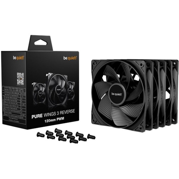 Фото - Корпусний вентилятор Be quiet! Pure Wings 3 120mm PWM Reverse 3-Pack Black (BL137)