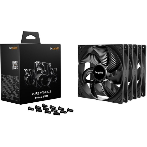 Фото - Корпусний вентилятор Be quiet! Pure Wings 3 140mm PWM 3-Pack Black (BL139)