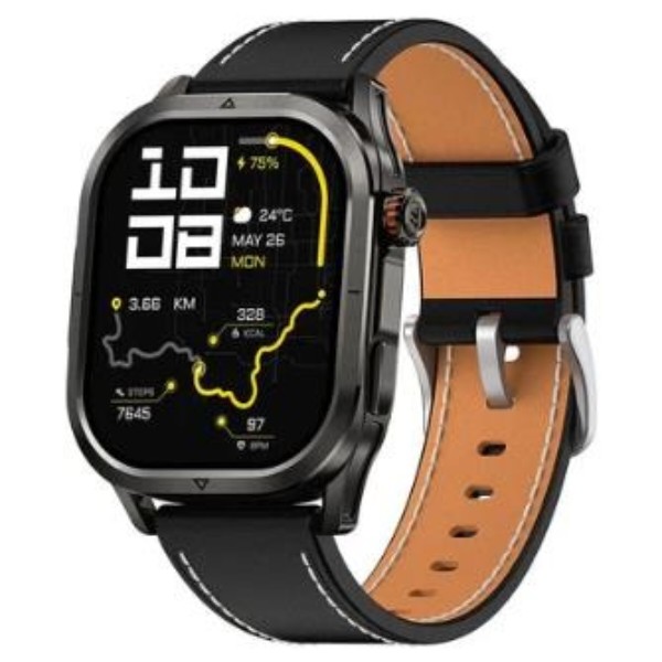 Фото - Ремінець для смарт-годинника KOSPET ARCHLAN LEATHER BLACK 22 мм