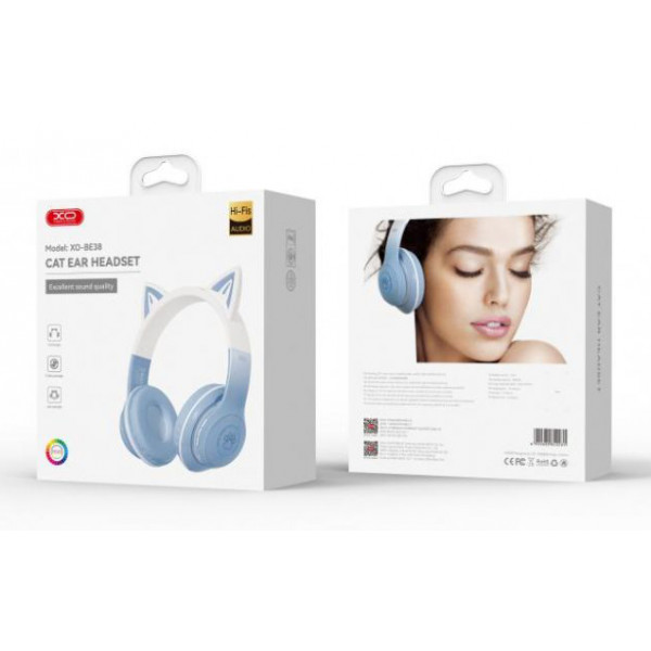 Фото - Навушники накладні бездротові XO BE38.blue
