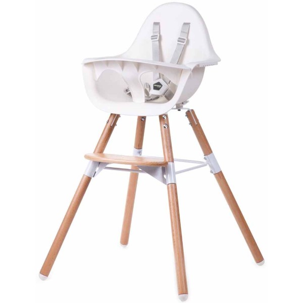 Фото - Стульчик для кормления классический Childhome Evolu 2 Natural/White (CHEVOCHNW)