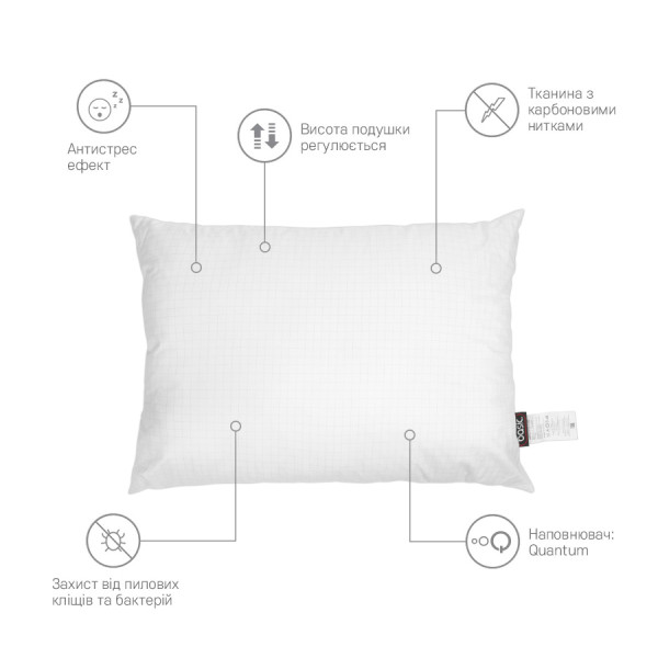Фото - Подушка стандартная Sonex Basic Antistress Cube Антиаллергенная 50x70 см (SO102444)