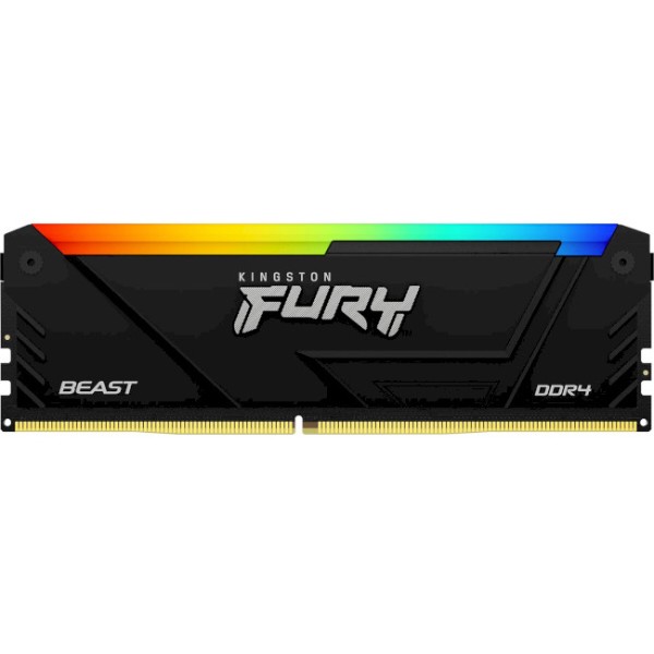Фото - Пам'ять DDR Kingston Fury Beast RGB Black DDR4-3600 64GB (2x32GB) CL18-22-22 1.35V XMP (KF436C18BB2AK2/64)