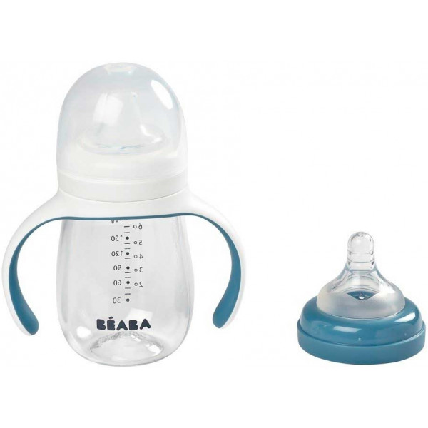 Фото - Поїльник-непроливайка дитячий Beaba 2 в 1 210 мл Windy Blue (913477)