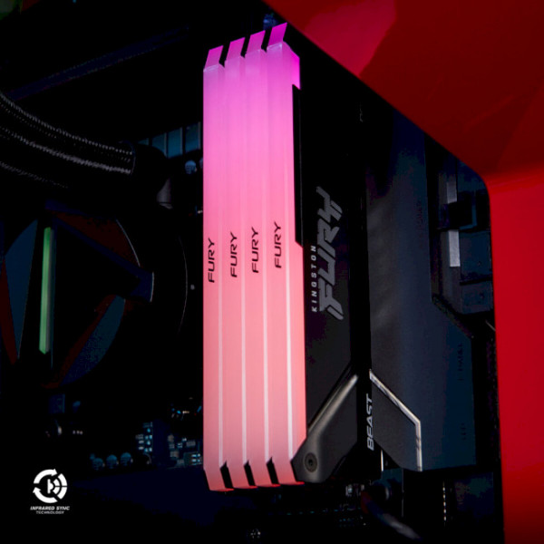 Фото - Память DDR Kingston Fury Beast RGB Black DDR4-3200 128GB (4x32GB) CL16-20-20 1.35V XMP (KF432C16BB2AK4/128)