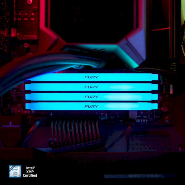Фото - Память DDR Kingston Fury Beast RGB Black DDR4-3200 128GB (4x32GB) CL16-20-20 1.35V XMP (KF432C16BB2AK4/128)