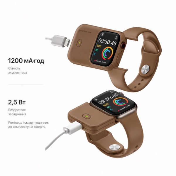 Фото - Батарея мобильная BeCover Charging Soft Case for Apple Watch 40/41mm 1200 mAh Brown (716526)