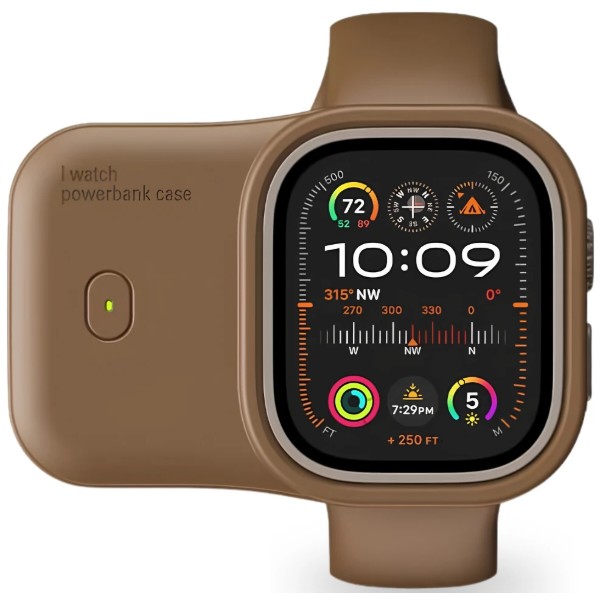 Фото - Батарея мобильная BeCover Charging Soft Case for Apple Watch 49mm 1200 mAh Brown (716532)