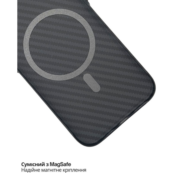 Фото - Чохол для смартфону BeCover FIBRA Carbonite case with MagSafe for Apple iPhone 17 Air Black (715407)