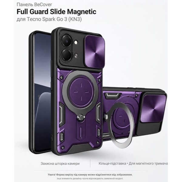Фото - Чехол для смартфона BeCover Full Guard Slide Magnetic for Tecno Spark Go 3 (KN3) Purple (716384)