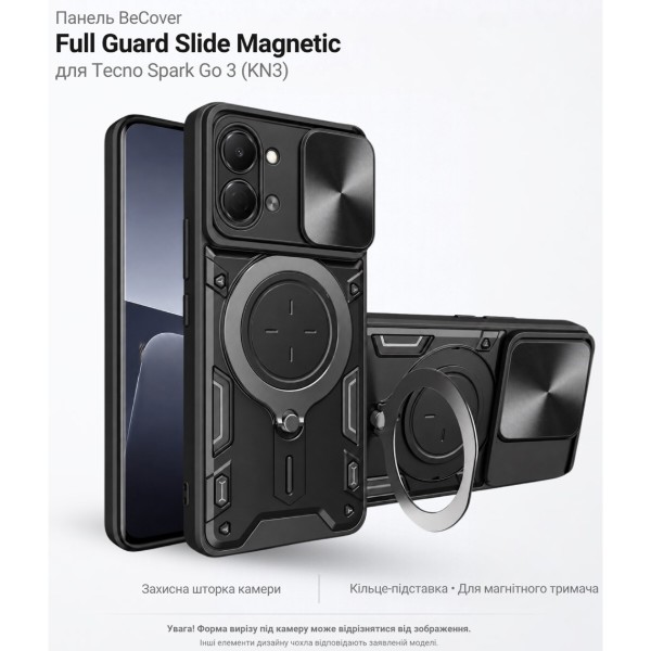 Фото - Чехол для смартфона BeCover Full Guard Slide Magnetic for Tecno Spark Go 3 (KN3) Black (716383)