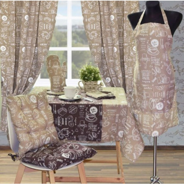 Фото - Скатертина прямокутна Прованс 220x136 "Beige Breakfast" (011059)