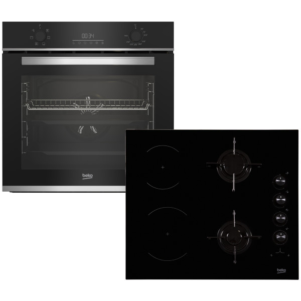 Фото - Комплект техники Beko Духовой шкаф + Варочная панель Beko BBIE133002XD + HILM64120S