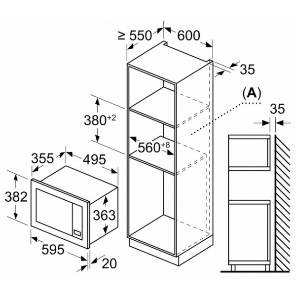 Фото - Микроволновая печь (СВЧ) встраиваемая Bosch BEL653MS3