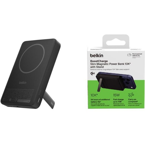 Фото - Батарея мобільна Belkin 10000мАh 30Вт PD/Qi2 15Вт Black (BPD016HQBK)