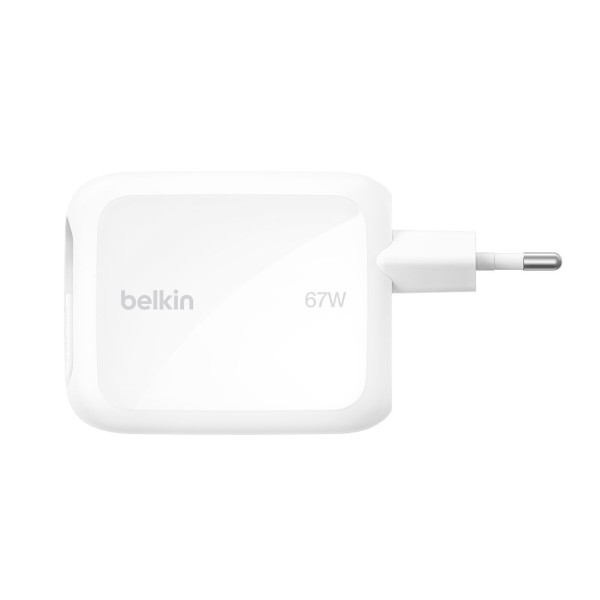 Фото - Мережевий зарядний пристрій Belkin 67Вт USB-C PD, PPS вбудований кабель USB-C White (WCH022KQWH)