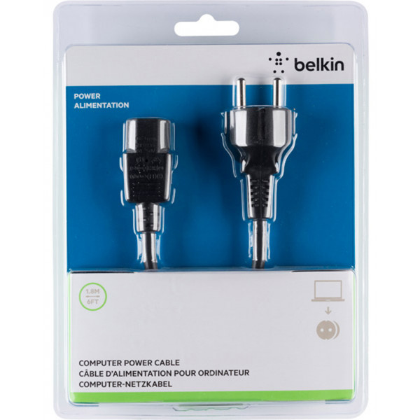 Фото - Кабель питания Belkin Schuko - C13 IEC F/EURO 1.8m Black (F3A225CP1.8M-P)